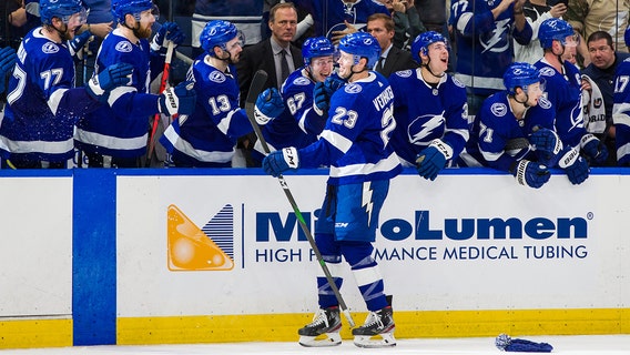 Verhaeghe's hat trick helps Lightning rout Canucks 9-2