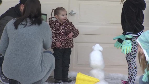Community brings tons of snow to girl too sick to travel