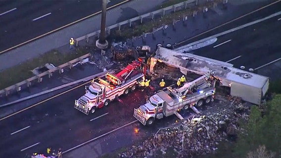 Fiery semi-truck crash closed I-75 for most of Tuesday morning