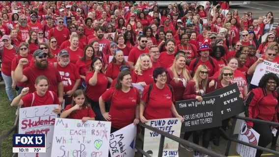 Teachers turn Tallahassee red to demand education funding