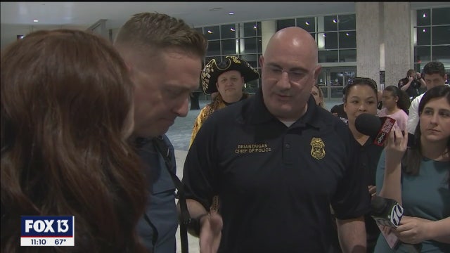 Tampa officer returns from Middle East deployment, receives promotion to lieutenant