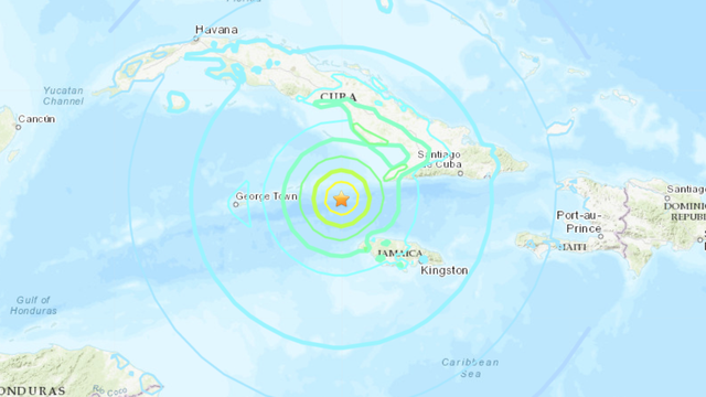 Powerful 7.7 earthquake hits between Cuba and Jamaica, USGS says