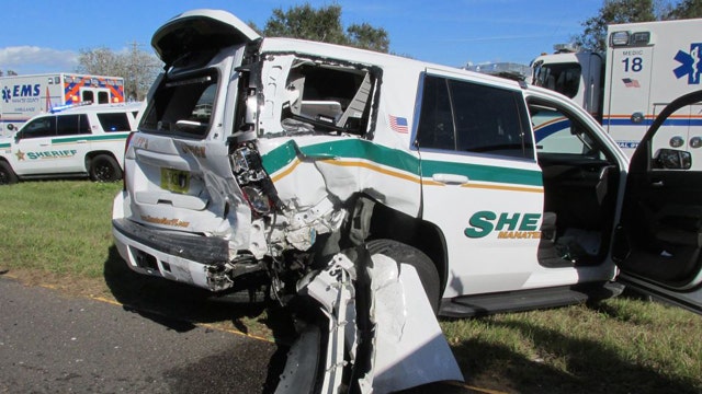 Move over: Driver crashes into Manatee County deputy's parked vehicle