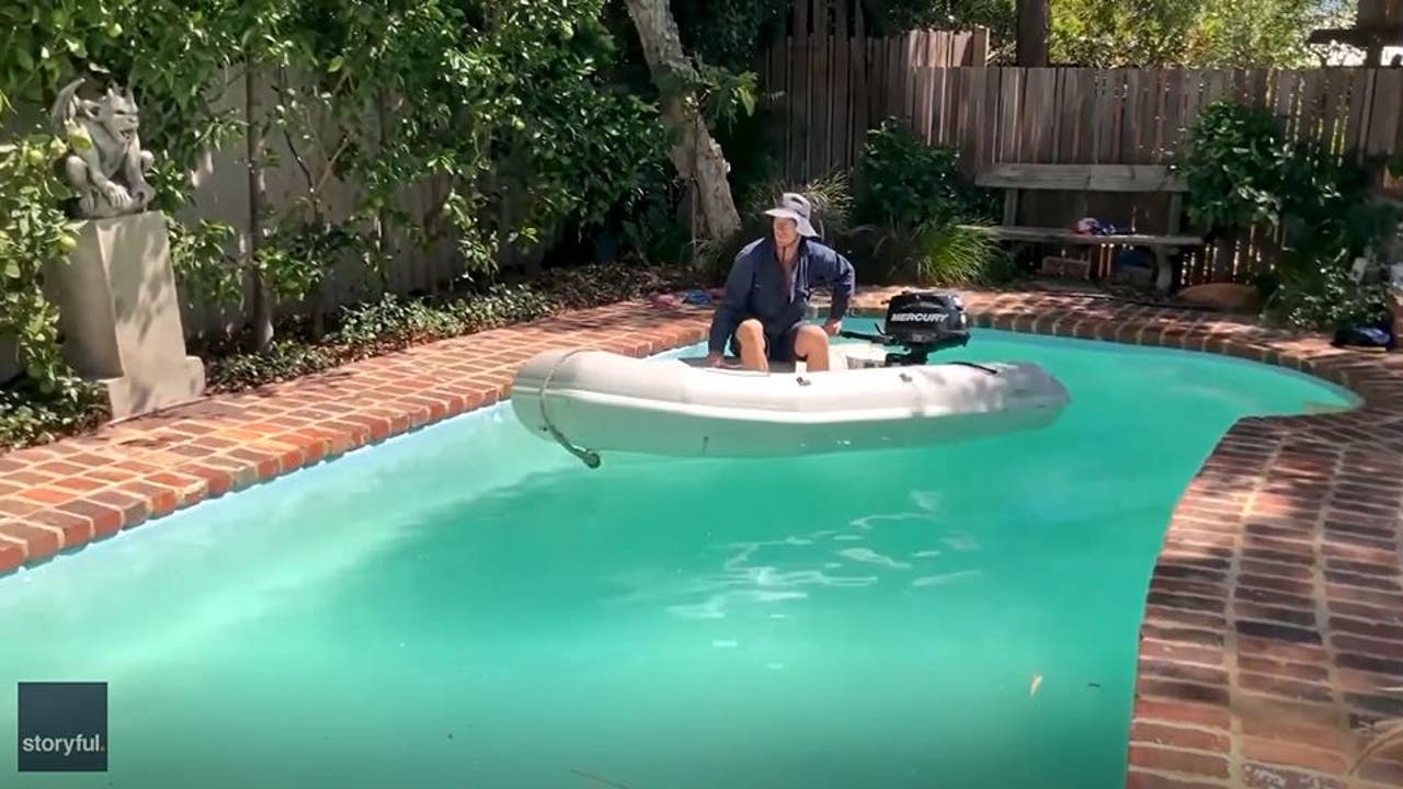 Man drives boat in pool to satisfy urge during coronavirus outbreak ...