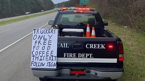 Fire department hands out free meals for truck drivers in Arkansas