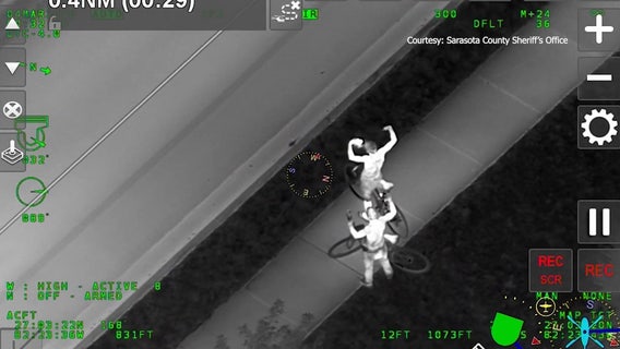 Two men arrested on drug charges after aviation unit spots suspects fleeing deputies in Sarasota