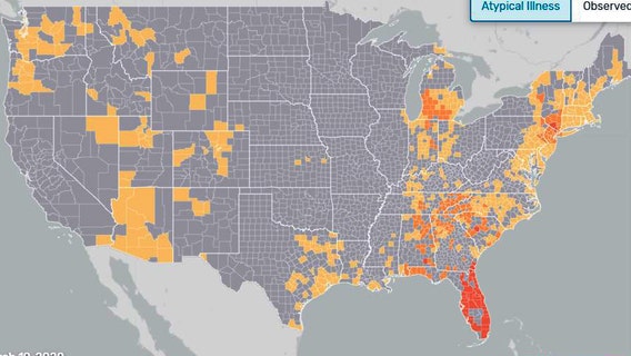 Map shows 'unusually elevated' levels of flu-like illness in Florida