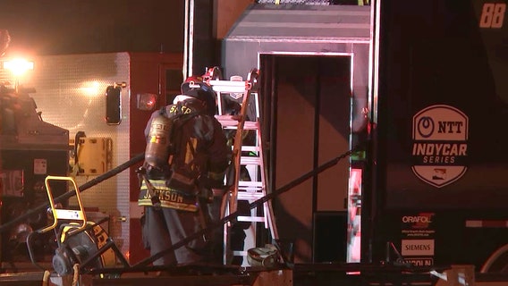 Andretti racing trailer catches fire on I-275