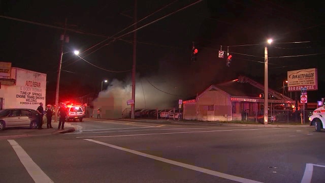 Explosions occurred during fire at Tampa auto repair shop, fire officials say
