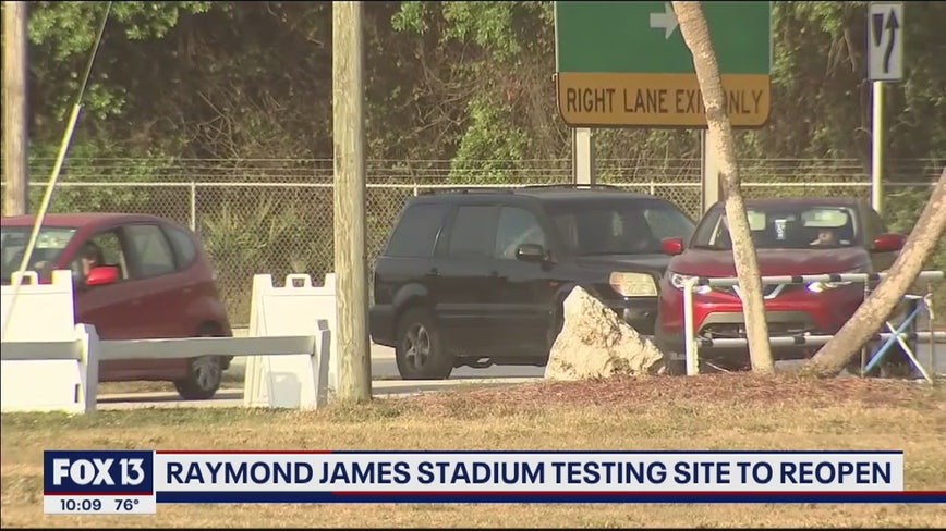 Raymond James drive-through test site reopens Wednesday
