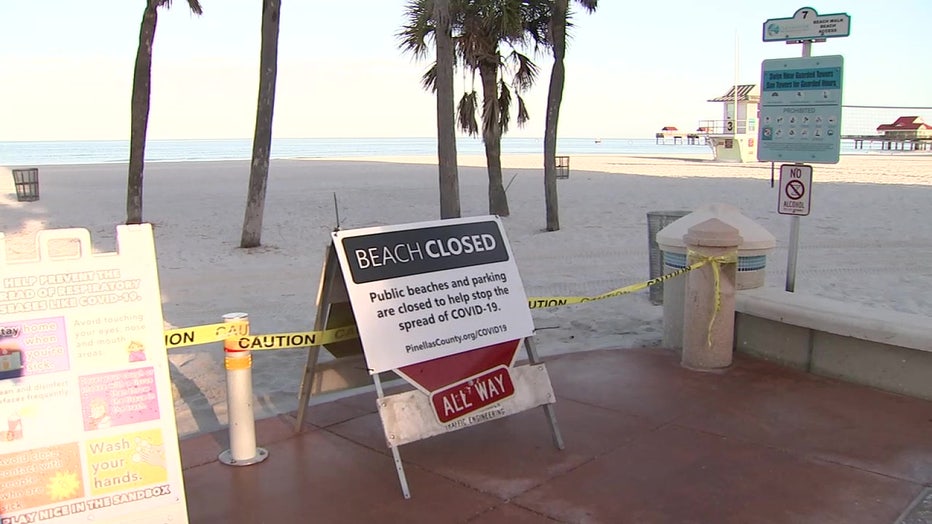 Clearwater Beach closed to stop spread of COVID 19