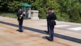 Changing of the Guard ceremony at Tomb of the Unknown Soldier altered for social distancing