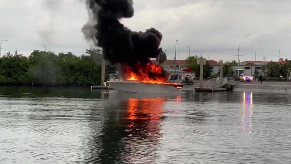 Boat catches fire at Gandy marina