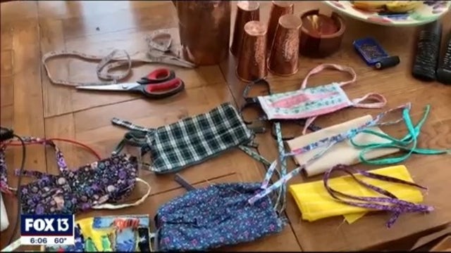 Make your own face mask with fabric, household items