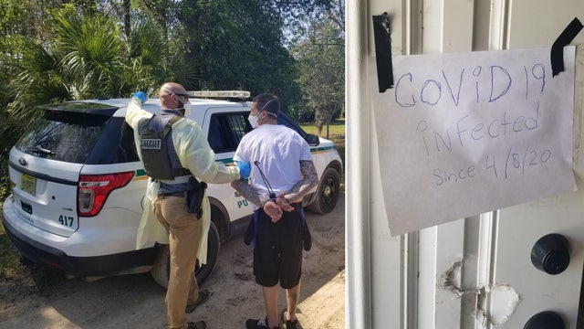 Florida man put COVID-19 warning sign on his door to avoid arrest, police say