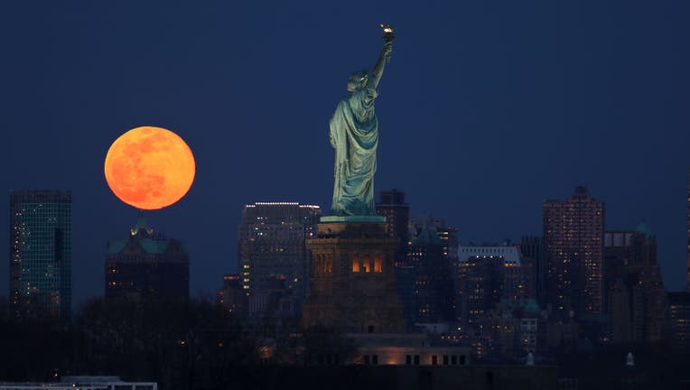 Super Worm Moon Rises in New York City