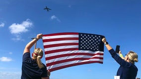Sky-high salute: MacDill KC-135 flies over Bay Area hospitals in show of thanks