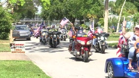 Community parade celebrates Manatee County WWII vet on his 100th birthday