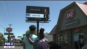 Mother congratulates son on billboard after graduation canceled