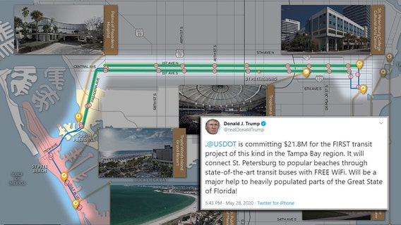 President announces funding for transit system connecting downtown St. Pete to beaches