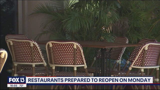 Bay area restaurants getting ready to reopen Monday