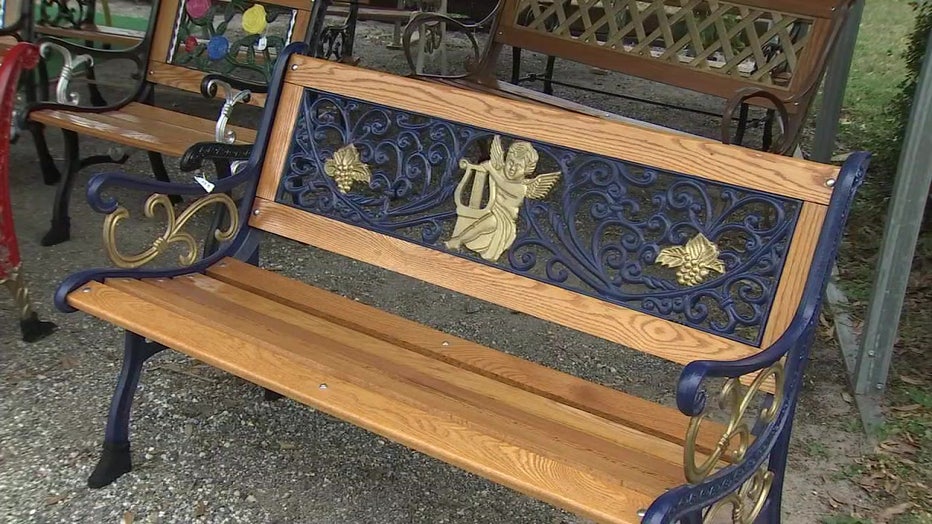 Cast iron bench discount back