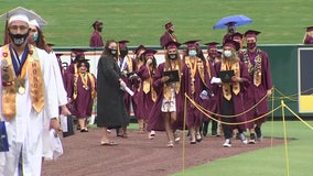 Rain didn’t dampen the spirits of seniors graduating high school in Polk County