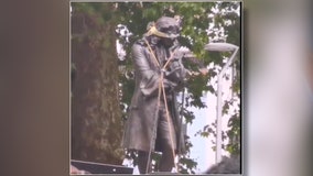 English protesters tear down statue of slave trader Edward Colston