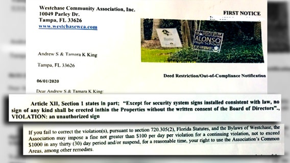Westchase Community Association tells residents to take down graduation signs or face fines