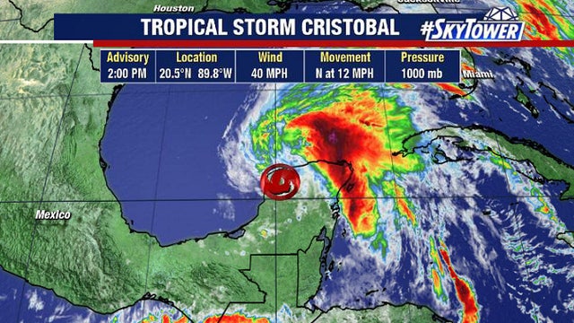 First watches issued as Tropical Storm Cristobal targets Gulf Coast