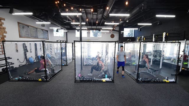California gym owner says plastic workout pods are a hit amid pandemic: 'Everybody was super excited'