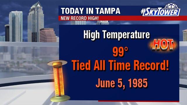 Heat advisory issued for third day in a row; Tampa ties all-time record high