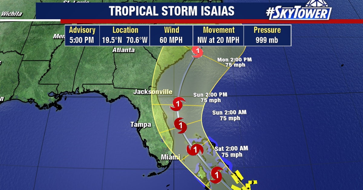Tropical storm watch issued for portion of Florida's east coast; Isaias ...