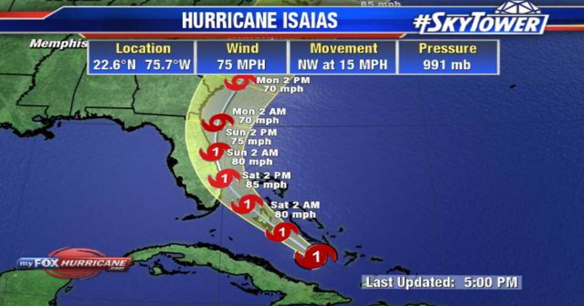 Hurricane warning issued for portion of Florida's east coast as Isaias ...