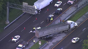 Semi-truck crash closes part of I-275 in Tampa