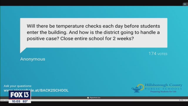 Hillsborough school administrators discuss class quarantines, temperature checks during virtual town hall