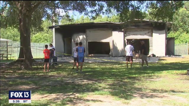 Shed fire destroys Northwest Tampa Lacrosse team's gear, including special COVID-19 face shields