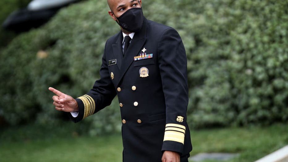 U.S. Surgeon General Jerome Adams Speaks To Media At The White House