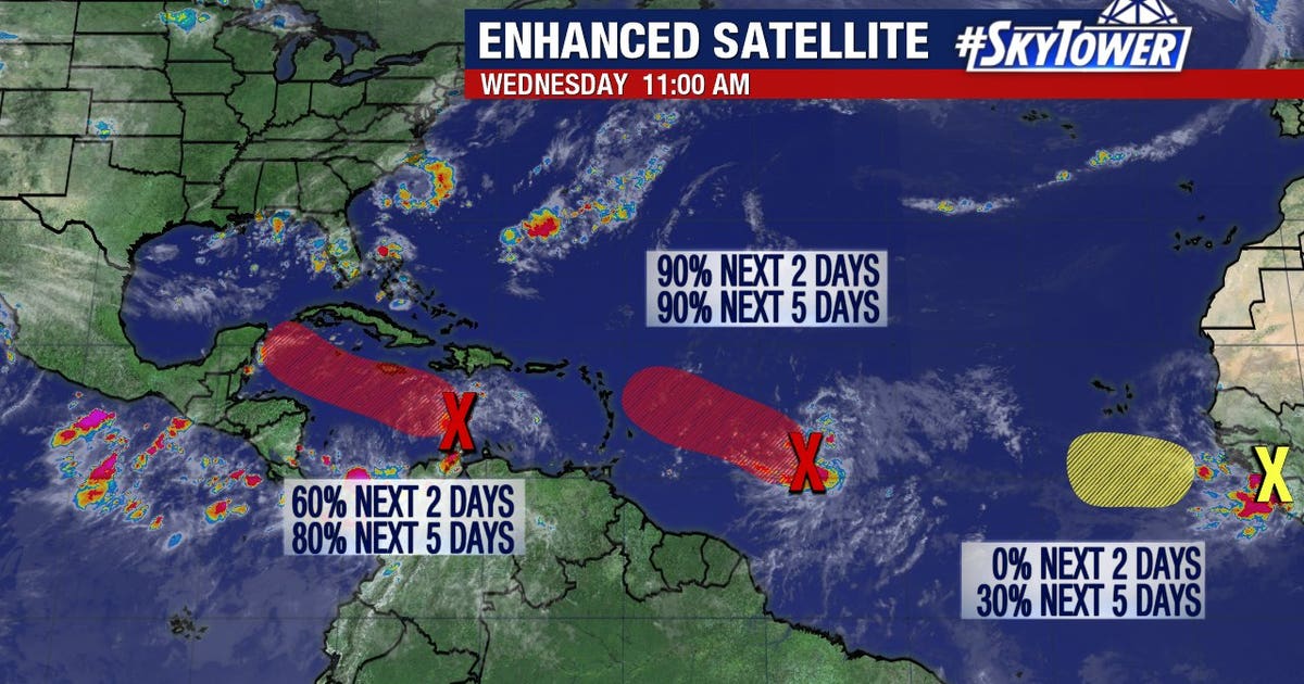 Forecasters watching three areas for potential tropical development ...