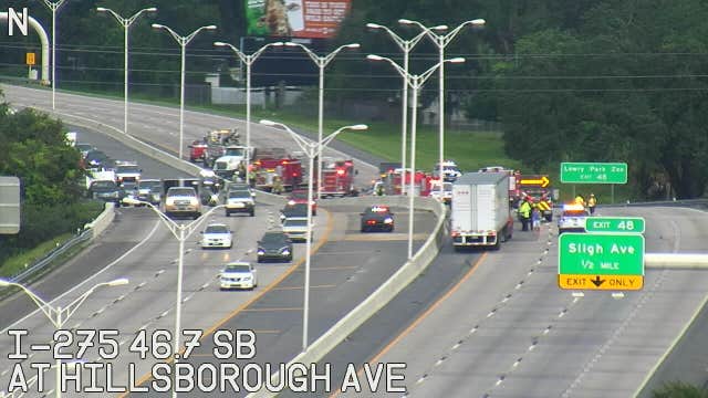 I-275 reopens after crash, diesel spill north of downtown Tampa