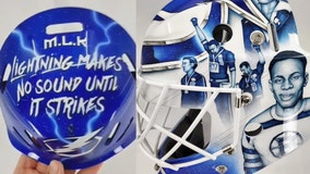 Lightning goalie's mask honors legendary athletes who stood for social justice