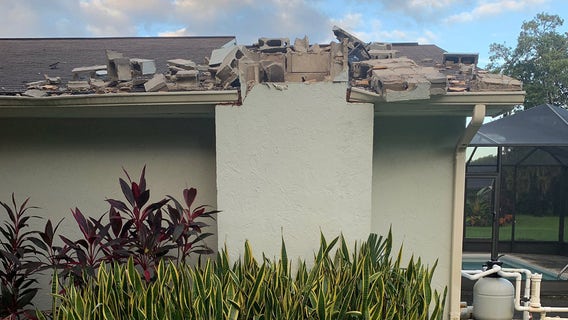 Lightning blasts chimney from Pasco County home