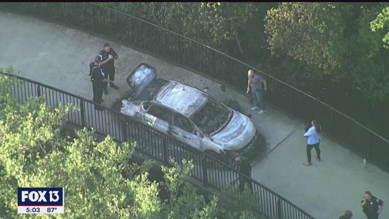 Body of unidentified adult male found in trunk of burning car in South St. Pete, police say