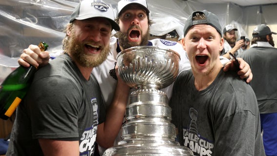 Bubbly in the bubble: Photos from the Tampa Bay Lightning's Stanley Cup celebration