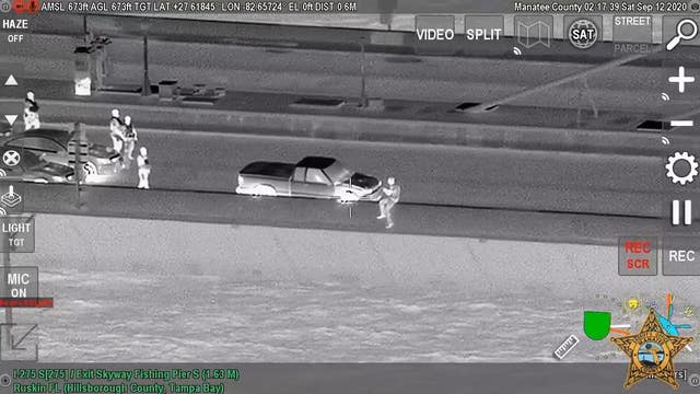 Deputies save man from jumping off Sunshine Skyway bridge after he tried to run deputy over, sheriff says