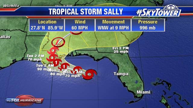 Tropical Storm Sally to become hurricane, threaten Gulf Coast