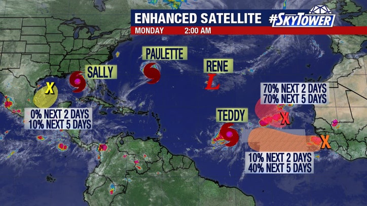 Tropical Storm Teddy forms; Sally set to become hurricane