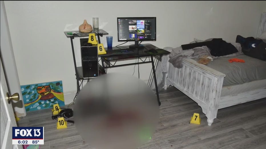 Bedroom shown in evidence photos
