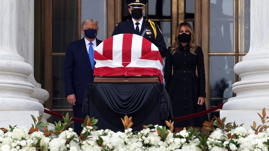 President Trump pays respects to late Supreme Court Justice Ruth Bader Ginsburg