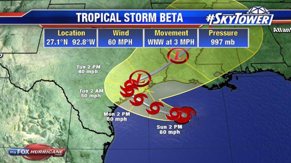 Ts Beta Churns Slowly Toward Texas Louisiana